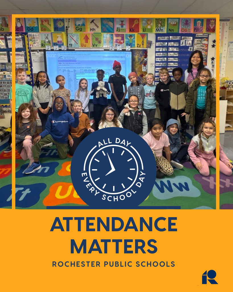 Churchill Hoover students being recognized for their exceptional attendance with the attendance matters logo