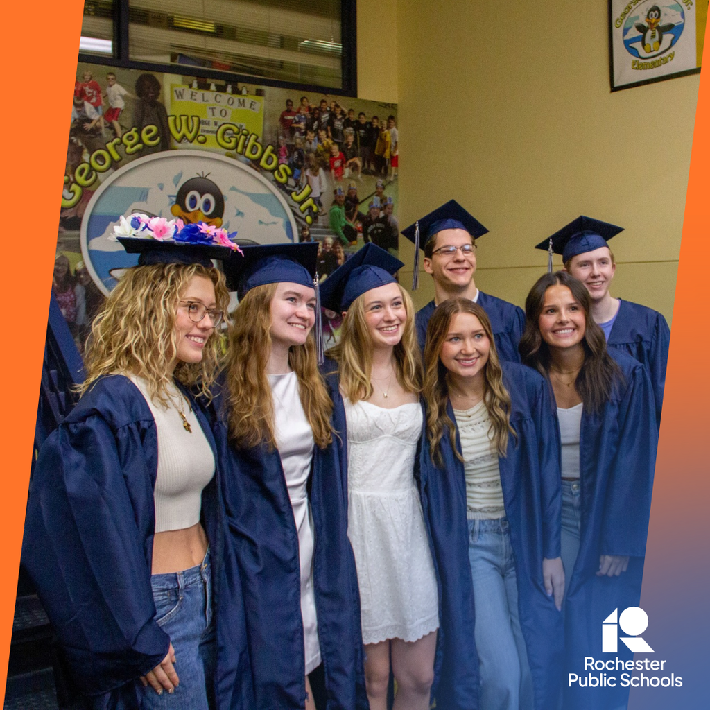 RPS Class of 2026 students standing for a photo in Gibbs elementary school. 