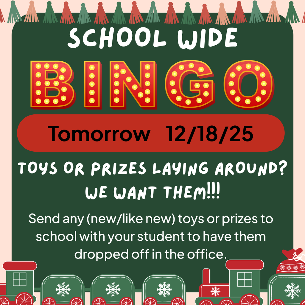 school wide bingo on 12/18/25