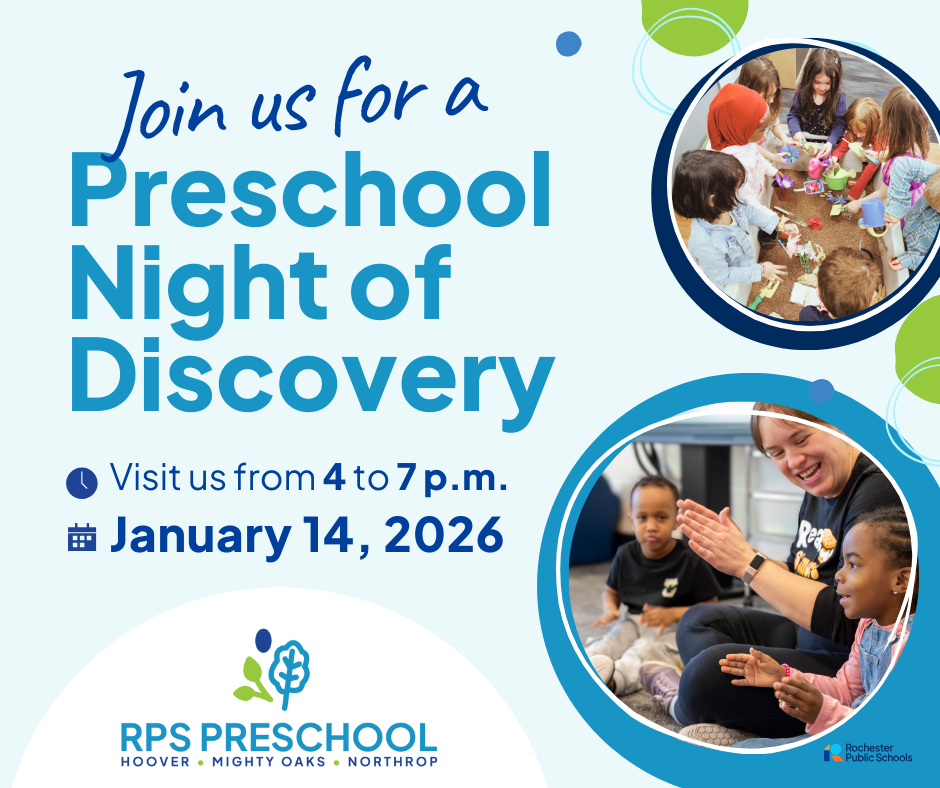 Join us for a Preschool Night of Discovery from 4 to 7 p.m. on January 14, 2026
