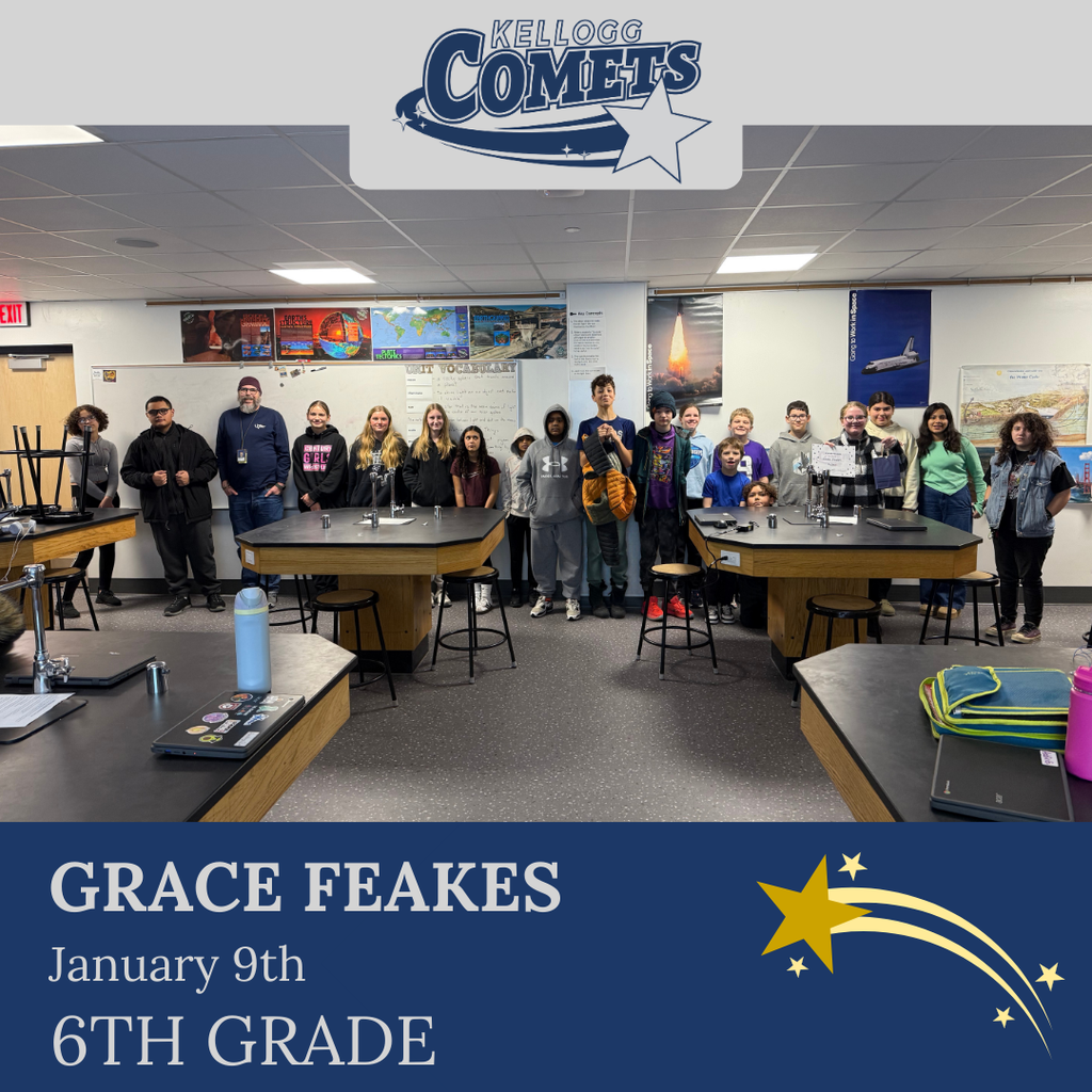 Group of students in multicolored clothing standing and smiling for a student who received award