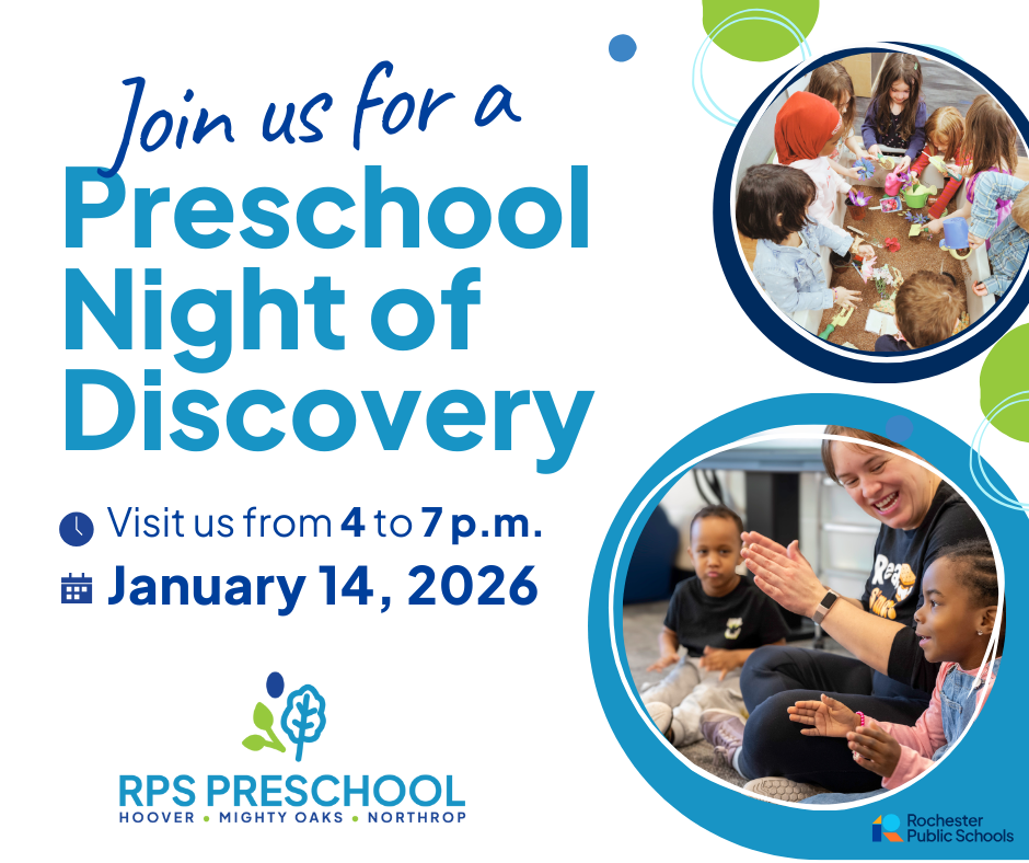 Join us for a preschool night of discovery tonight, January 14 from 4 to 7 p.m.