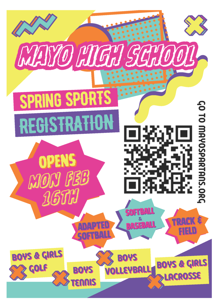 Spring Sports Registration flyers