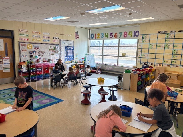 Our kindergarten students at work!  