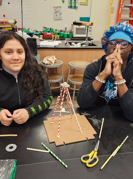 An IBM engineer came to visit and gave the students a challenge to build a cell tower that could withstand an earthquake