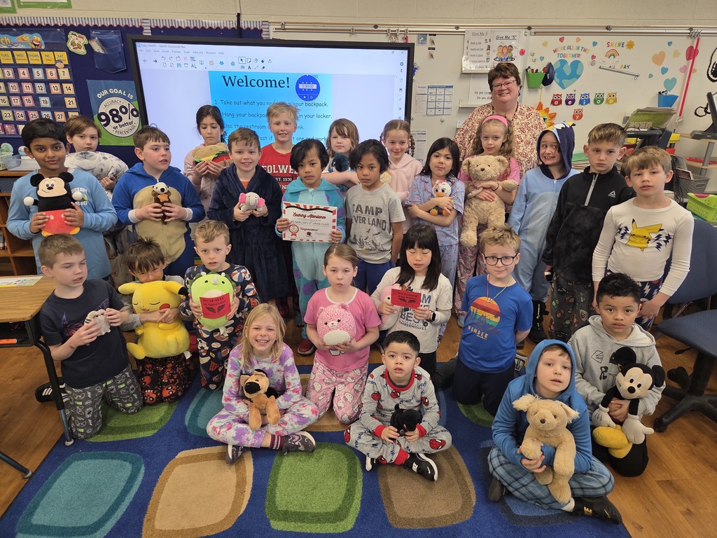 Mrs. Mueller's class earns the Special Area Wings award AND the SOARing attendance award