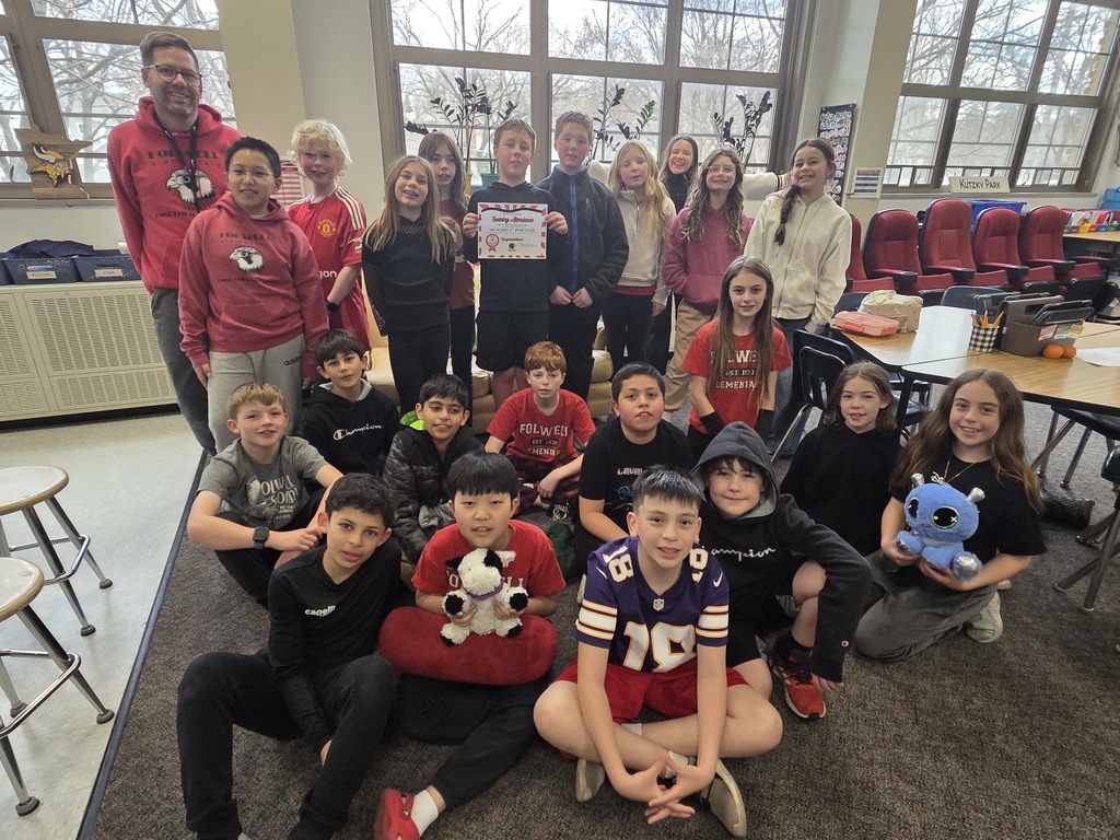 Mr. Olson's 5th graders earned the Wings award