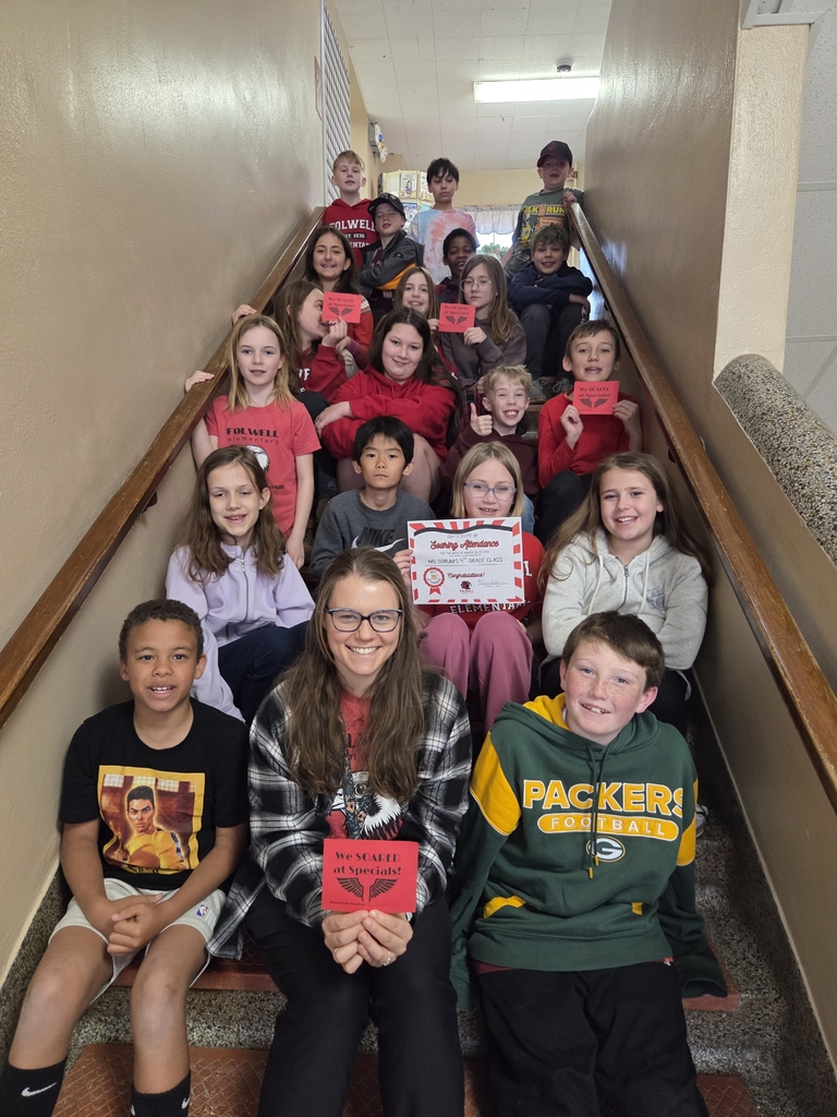 Ms. Sorum's 4th graders earned the SOARing Attendance award