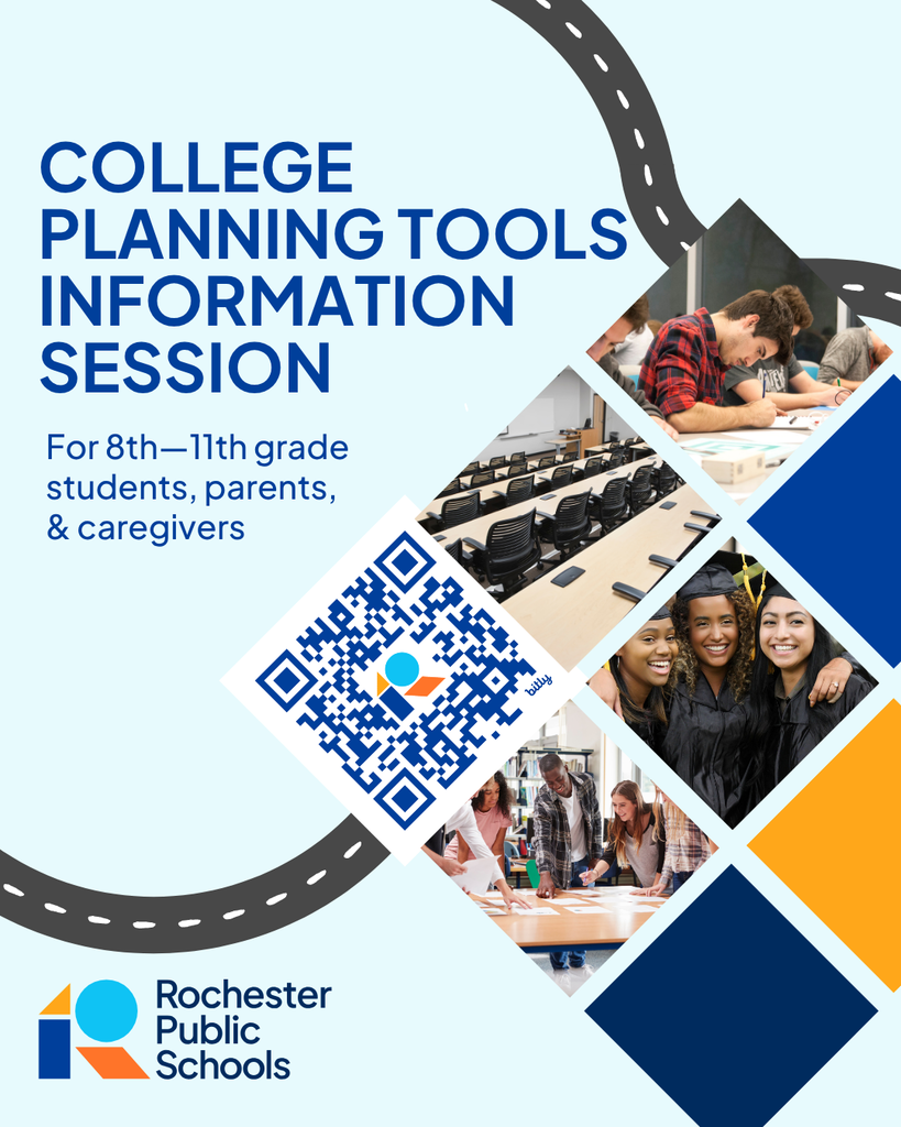 College planning tools information session for 8th to 11th grade students, parents, and caregivers.