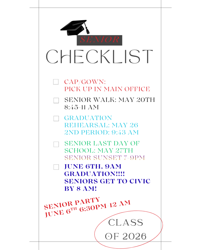 Graduation checklist 2026