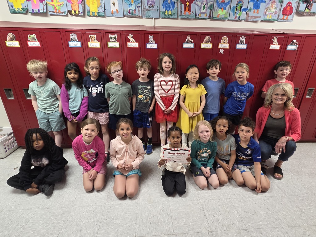 Mrs. Lewis's 1st graders earned the SOARing Attendance award 