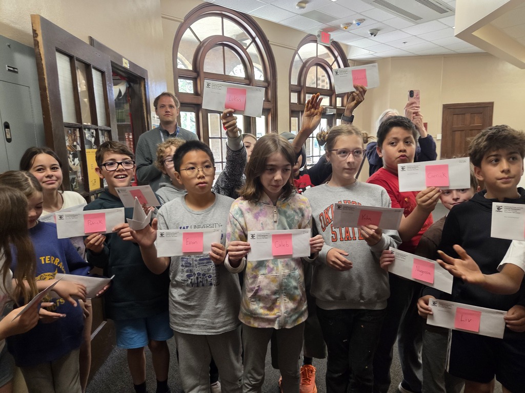 Letters that the grads wrote to themselves in 5th grade.