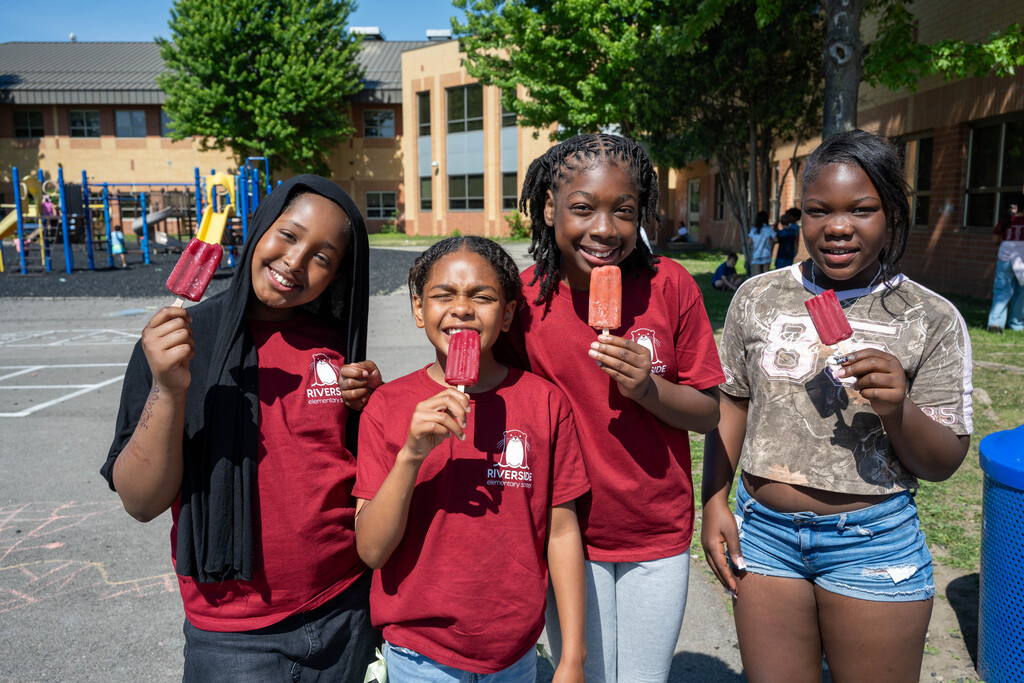 students enjoying a treat