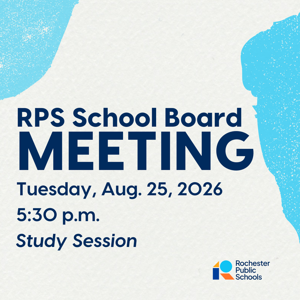 RPS School Board Meeting Tuesday, Aug. 25, 2026 5:30 p.m. Study Session