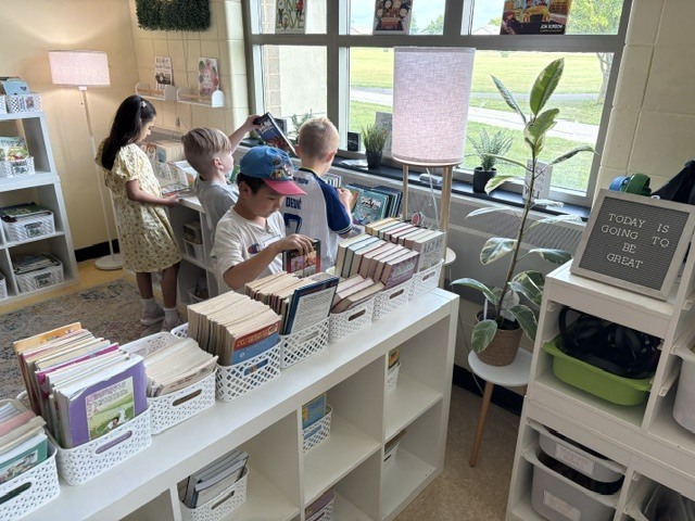 Students diving right into reading!  