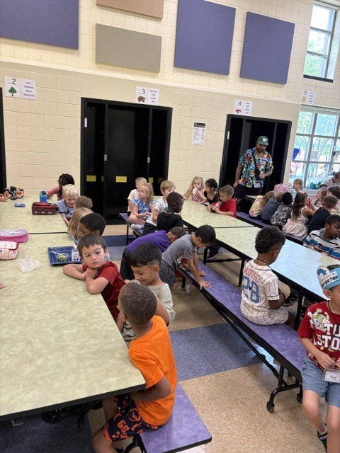 Kindergarten students getting to know each other!  