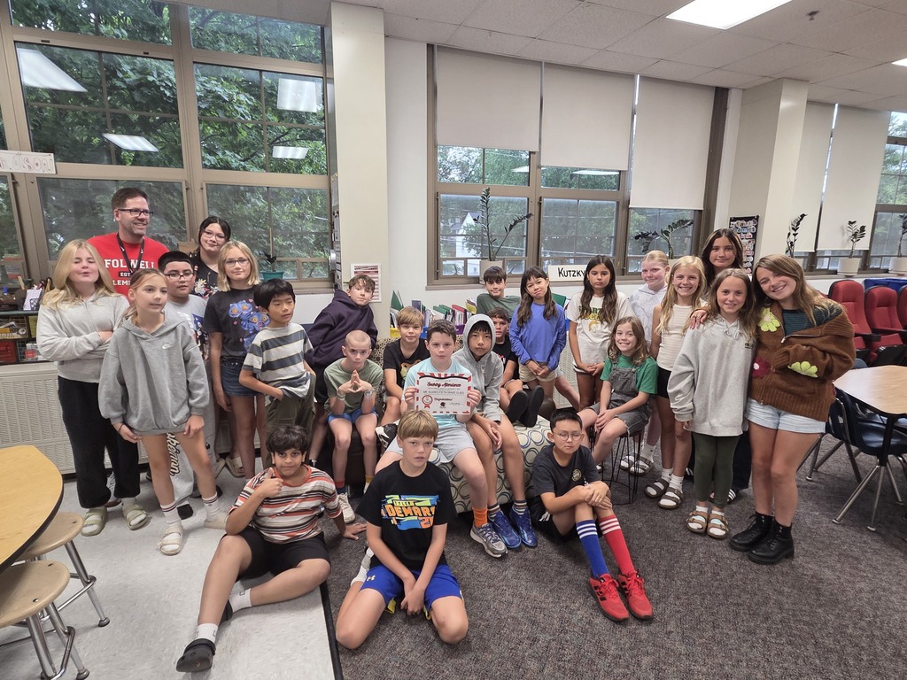 Mr. Olson's 5th graders with highest attendance