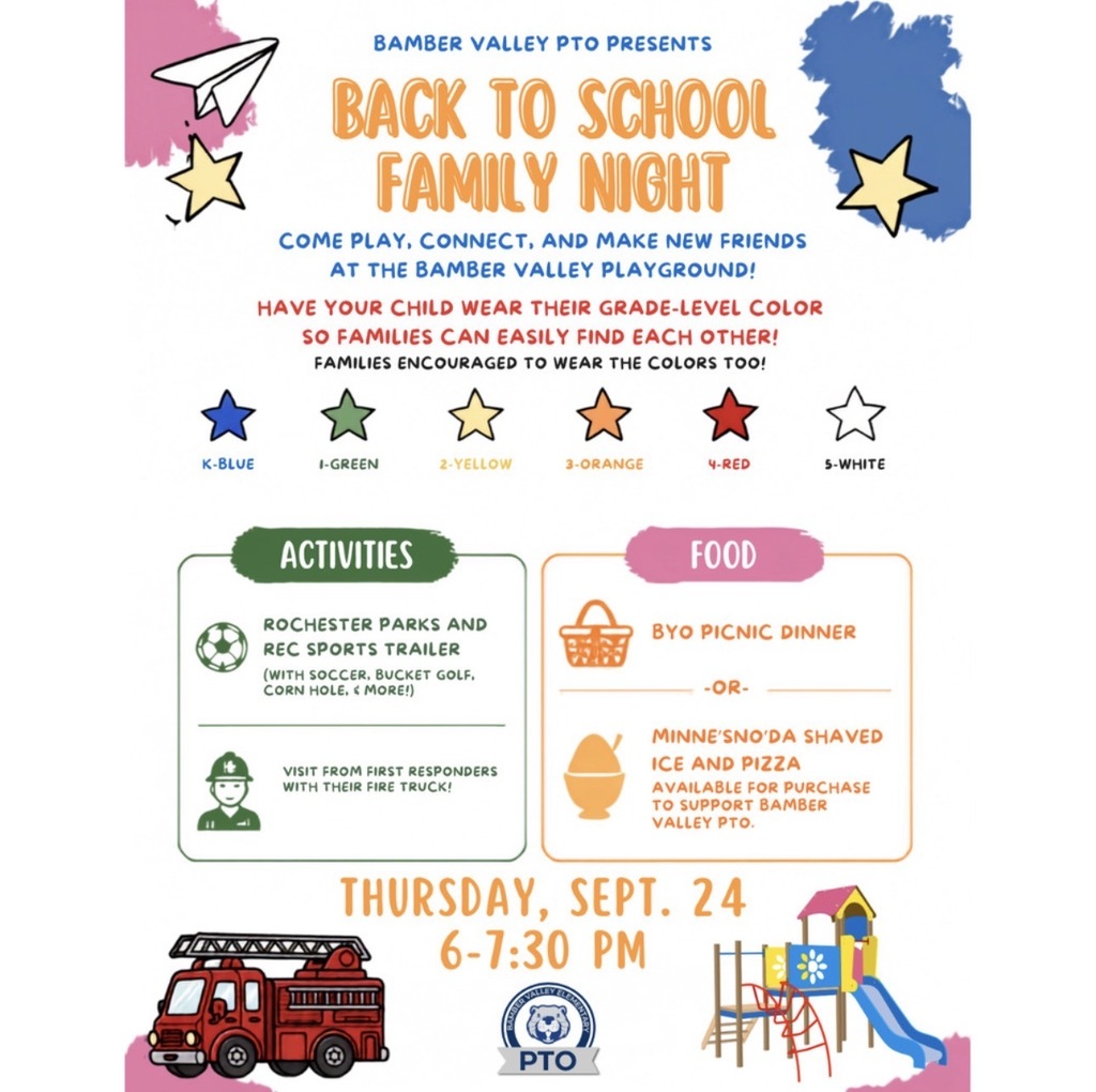 Back to school family night, September 24