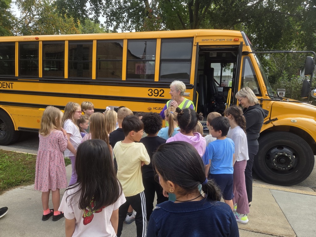 Mrs. K's 1st graders practicing bus safety
