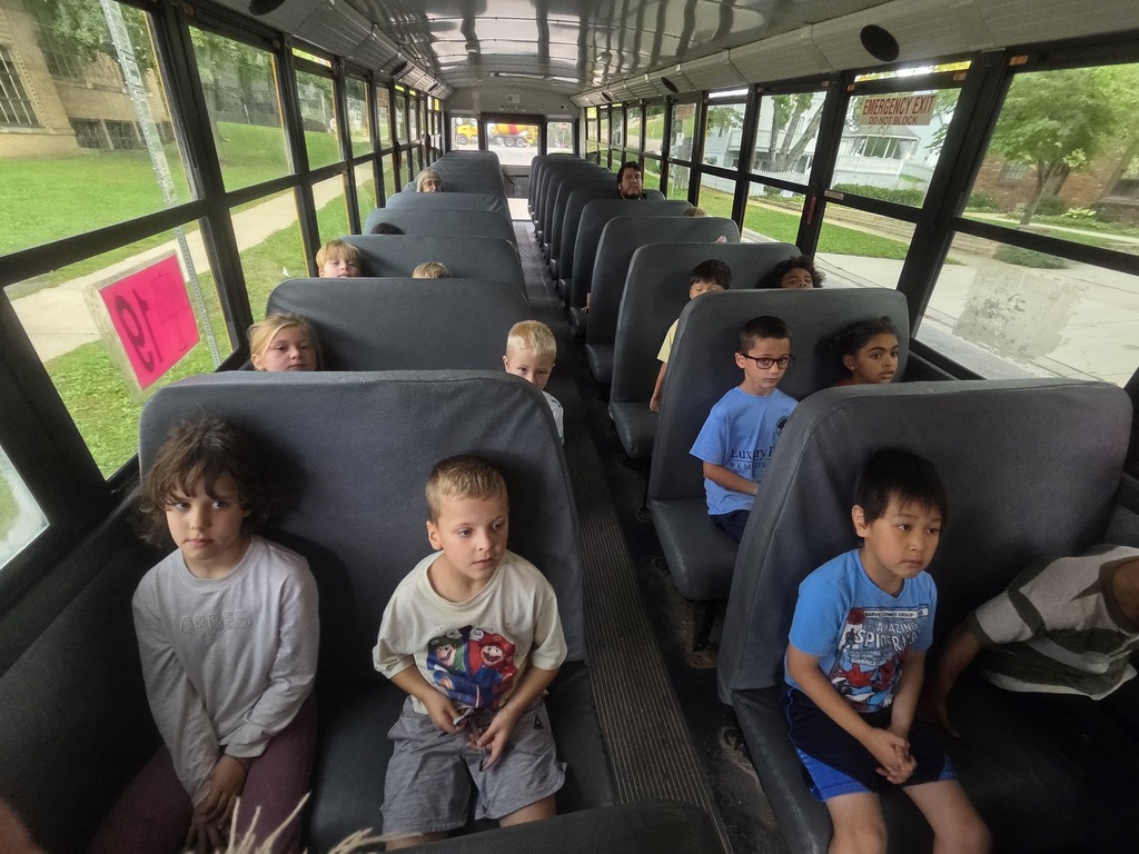 Mrs. K's 1st graders practicing bus safety