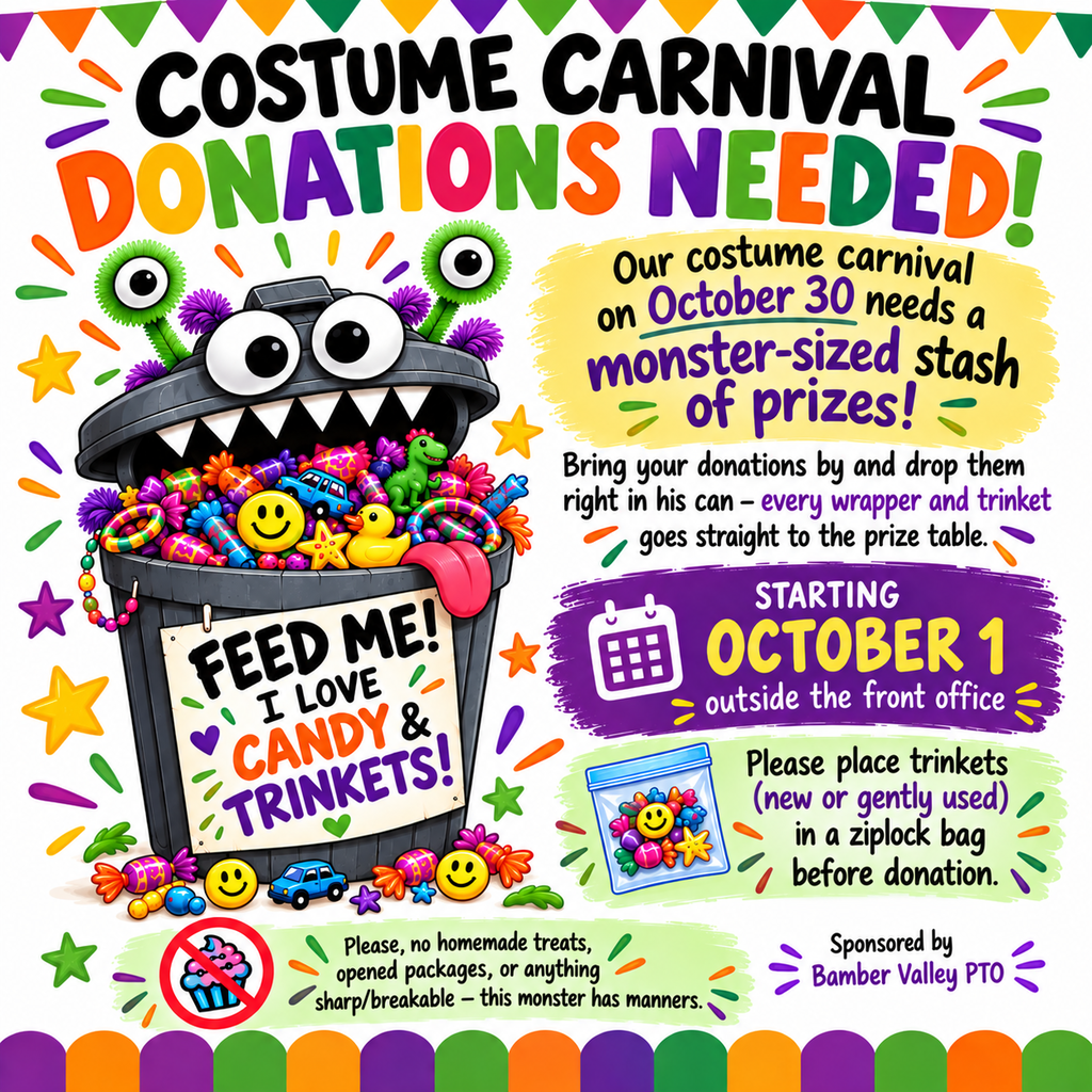 Costume Carnival Donations Needed!