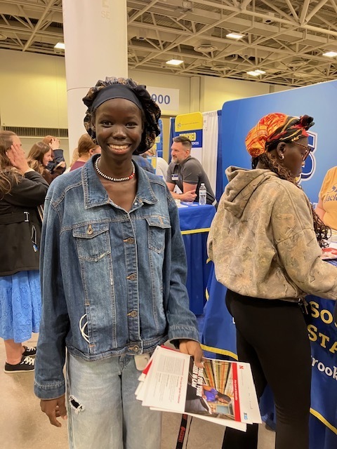 College fair attendee