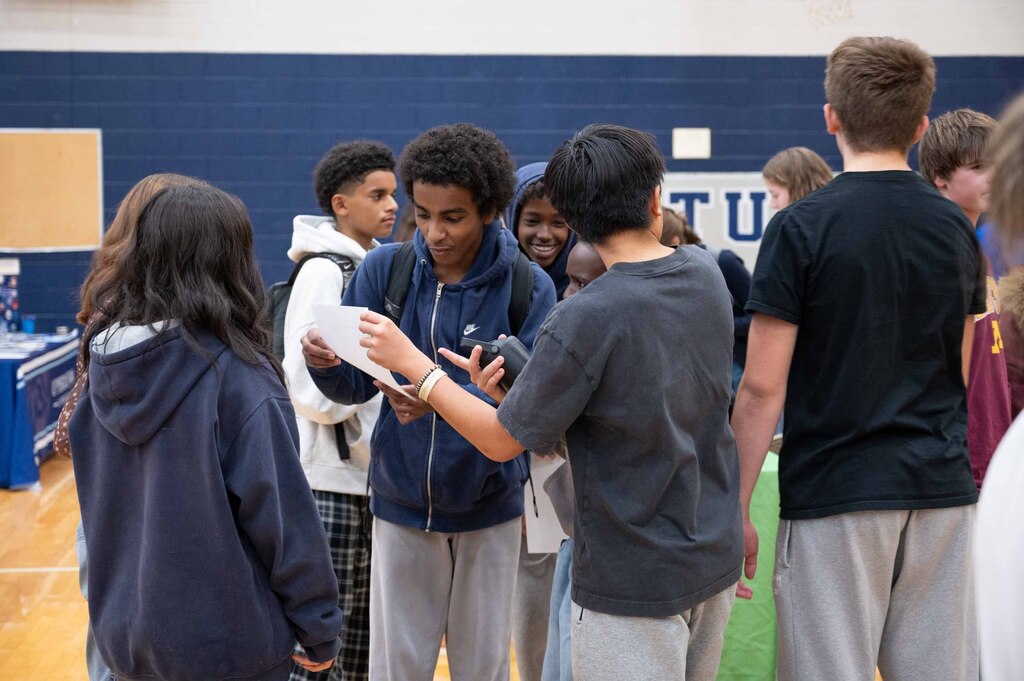 Teenagers in a crowd