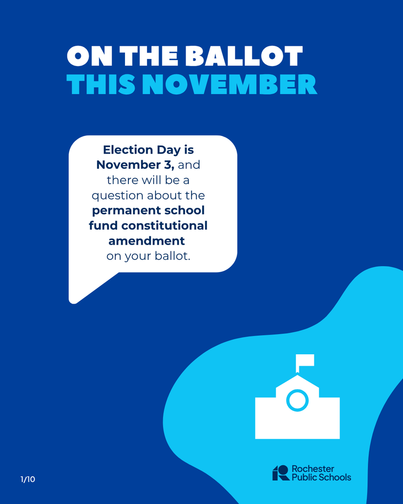 On the ballot this November: Election Day is November 3, and there will be a question about the permanent school fund constitutional amendment on your ballot.