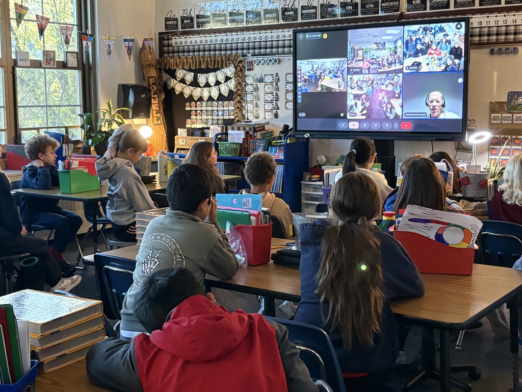 Author chat with Rob Buyea and Mrs. Coffing's 5th graders