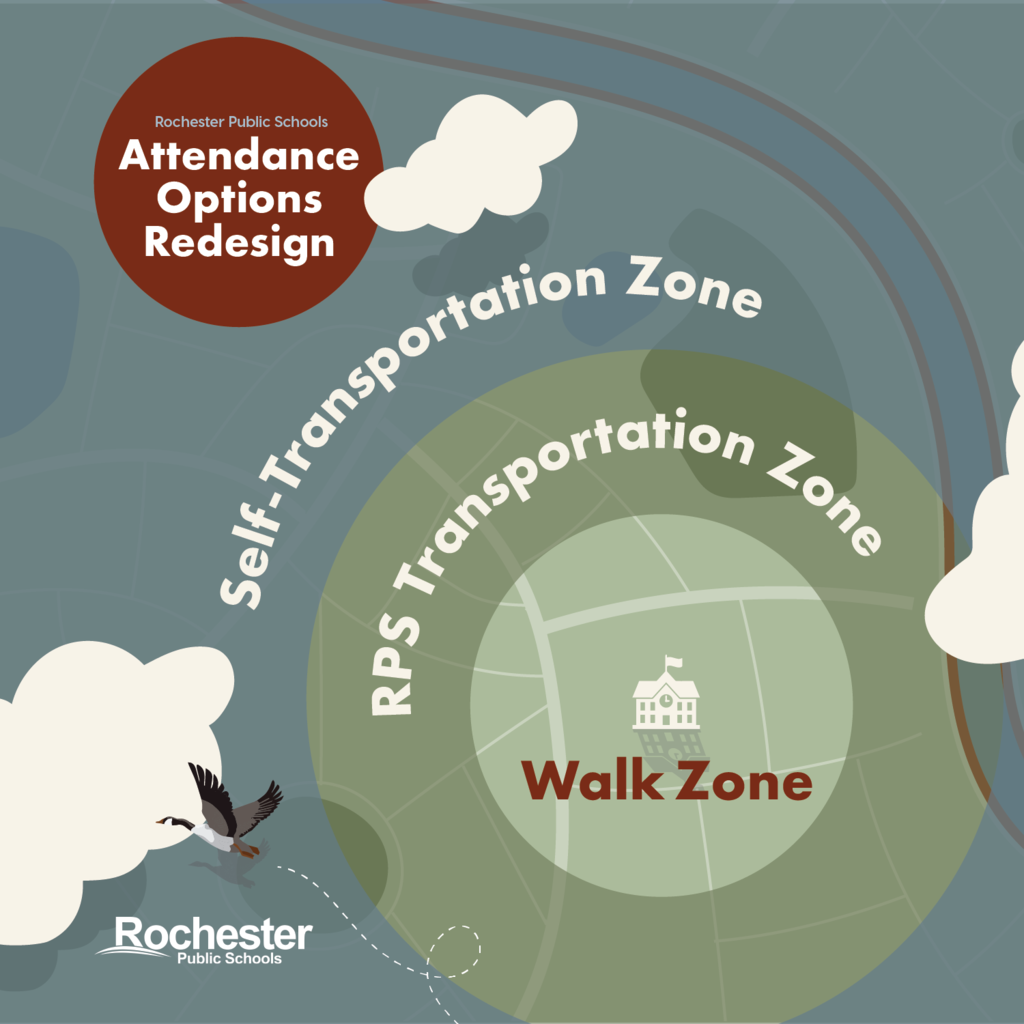 Transportation zones for new attendance options redesign