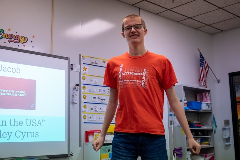 Jacob and Morgan practice their talents ahead of the Fall performance