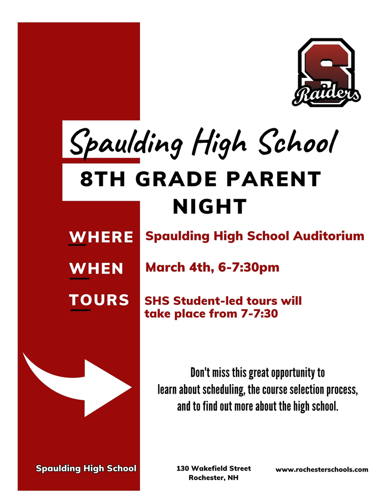 8th Grade Parent Night Flyer