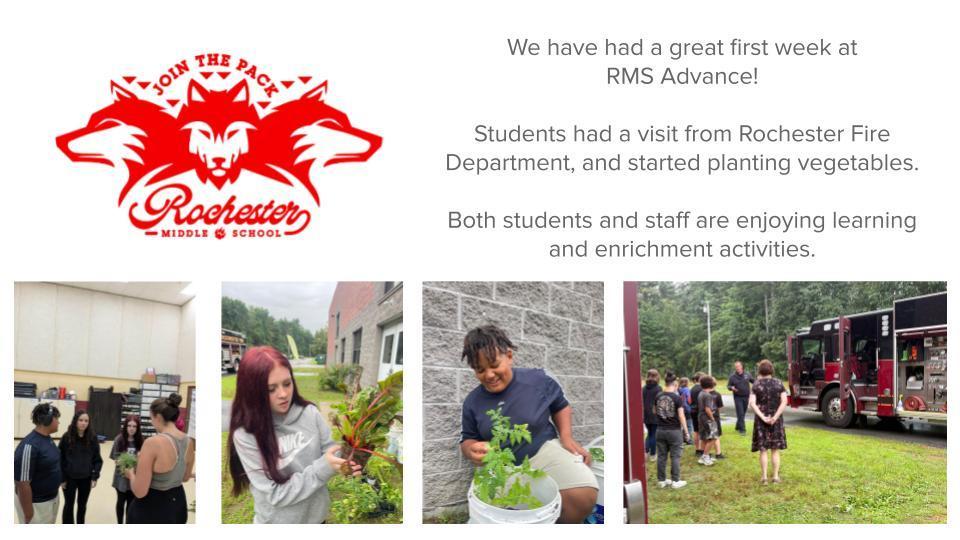 RMS Advance kicked off the week with some gardening and a visit from RFD.