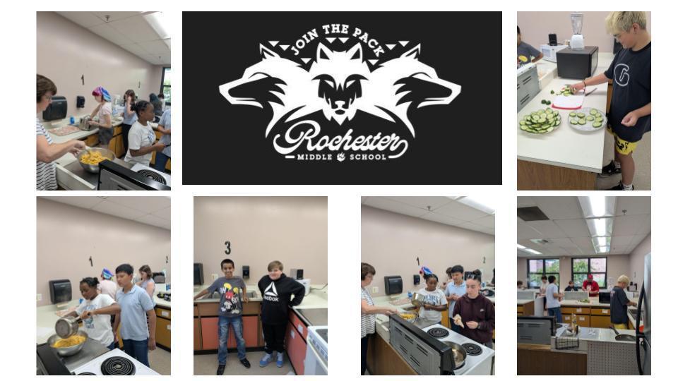 RMS Advance students collaborated in the kitchen today making healthy snacks.