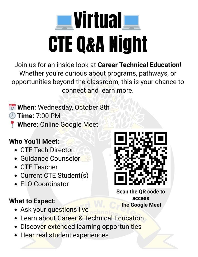 CTE Open House Info Night & Virtual Q&A