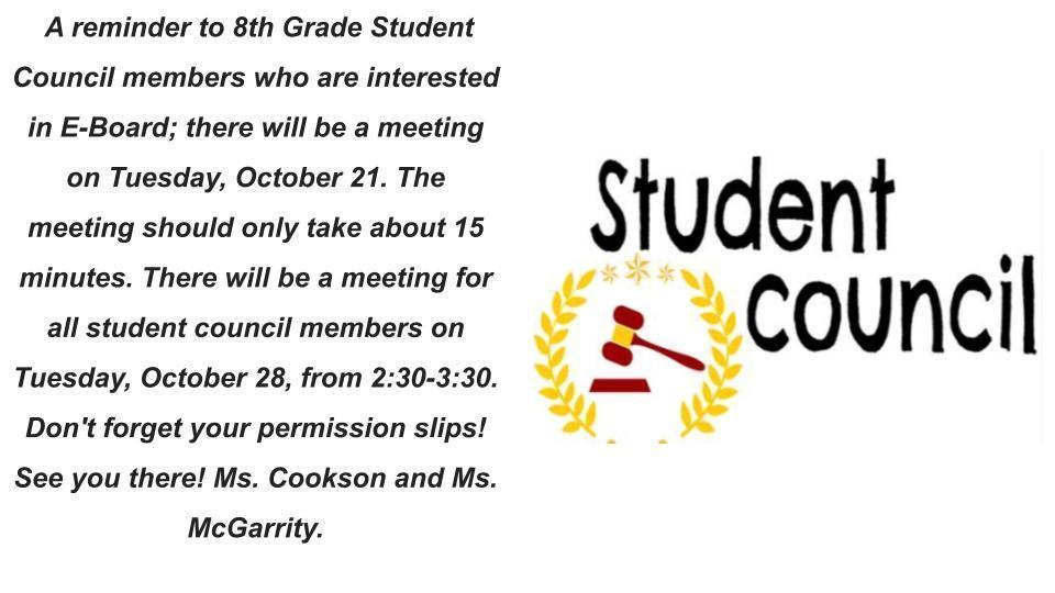 Student Council Announcement