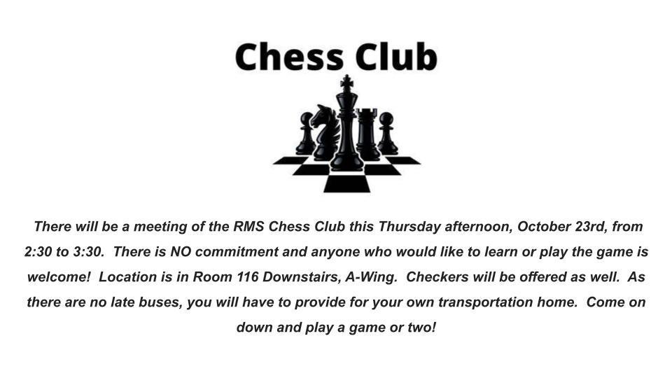 Chess Club Announcement 