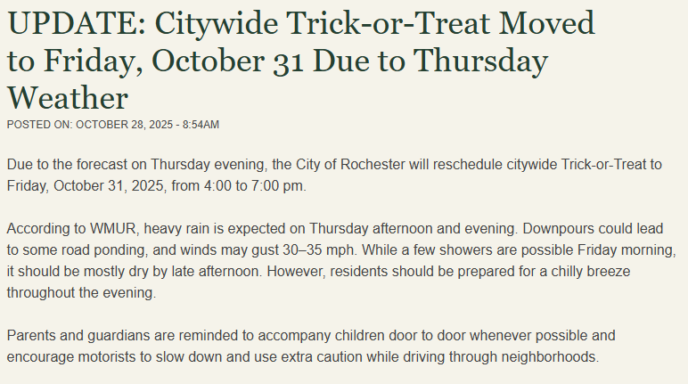 Sharing for our RMS Families, this has been updated on the  city of Rochester page.