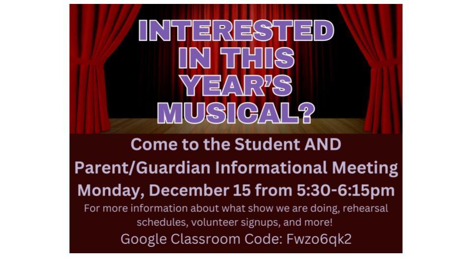 Drama Club Information Meeting 