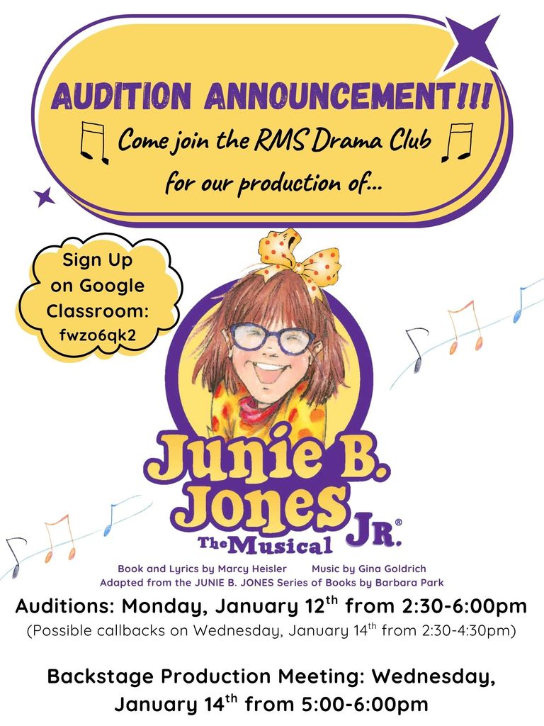 Audition Announcement for Drama Club 