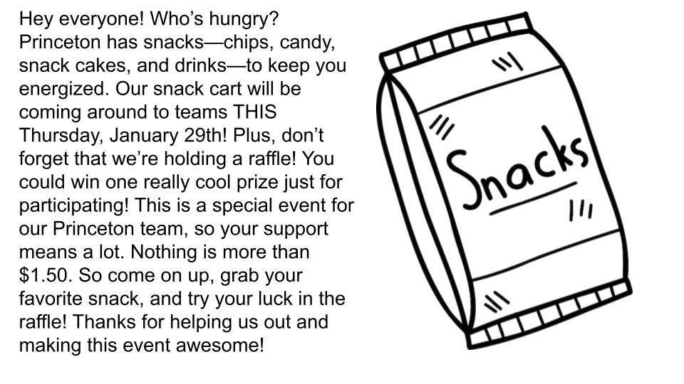 Princeton Snack Cart Fundraiser!