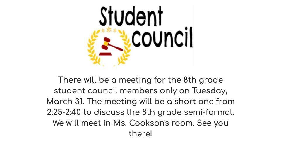Student Council Announcement