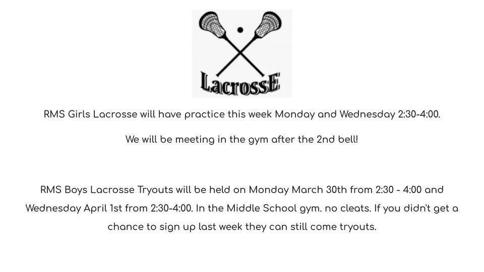 Lacrosse Announcement