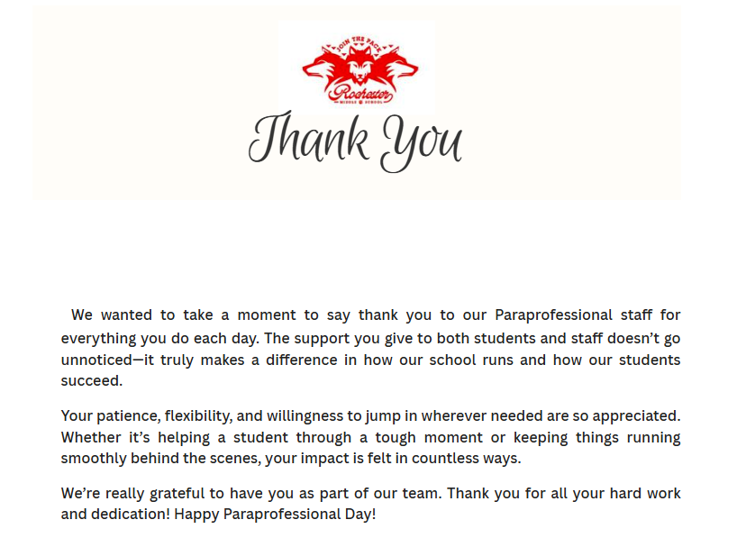 Happy Paraprofessional Day!