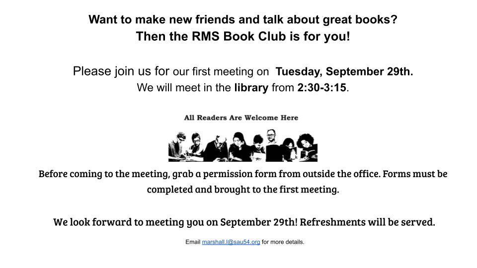 Book Club Announcement