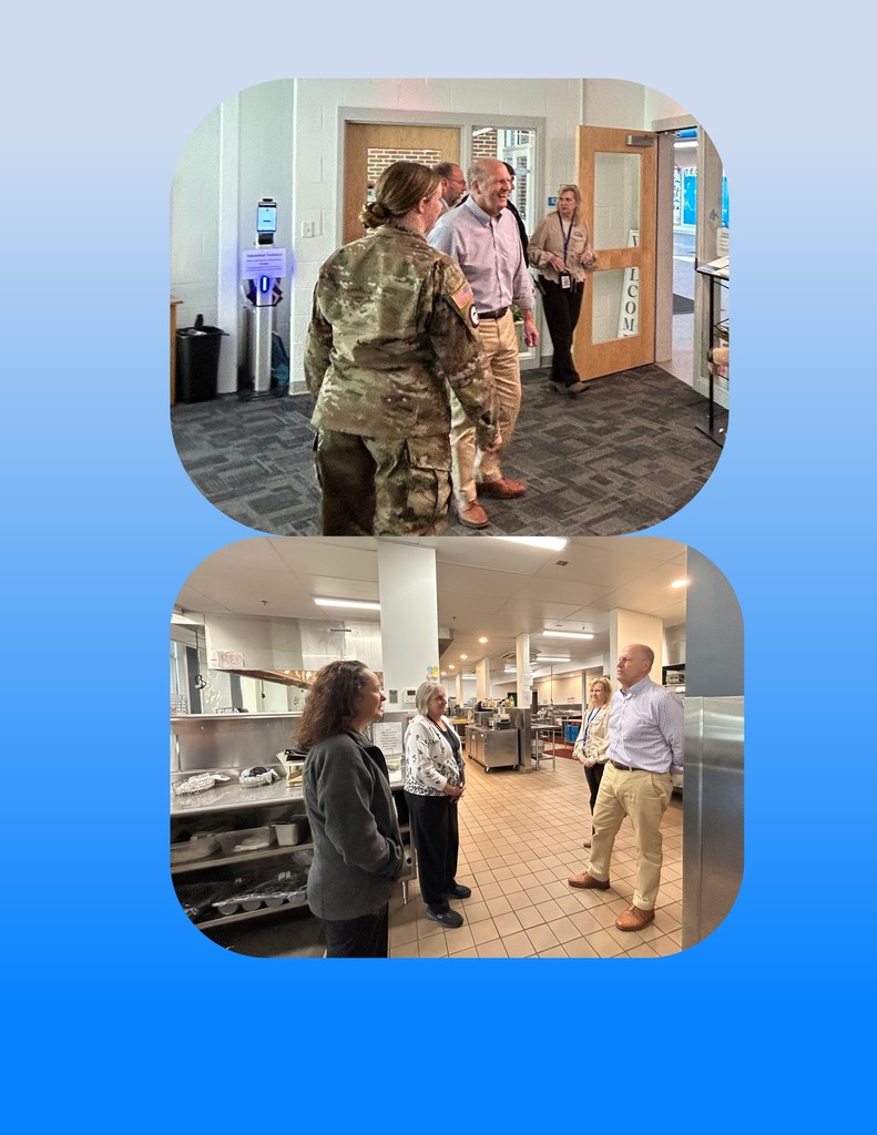 Two images of people standing in rooms. One with a woman in uniform, others in business attire.