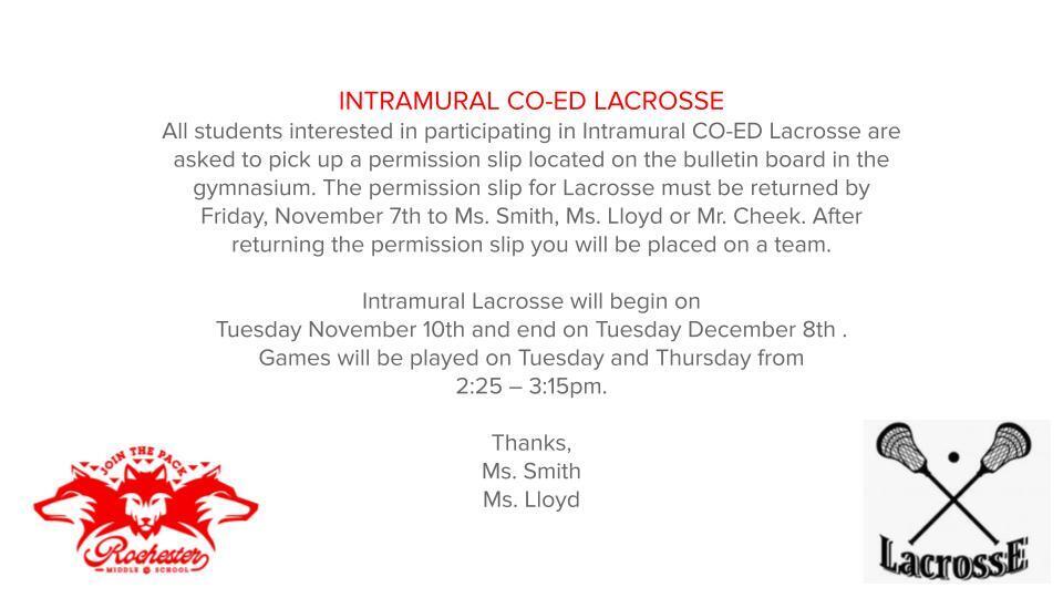 Intramural Co-ed Lacrosse