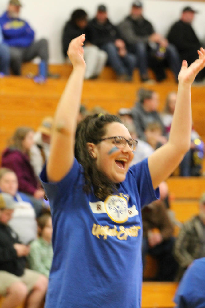 RHS Student Celebrates at Unified Basketball Game