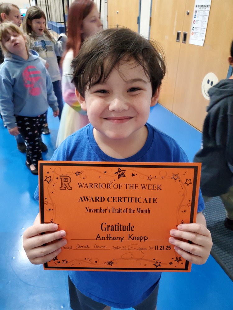 Student with a warrior certificate