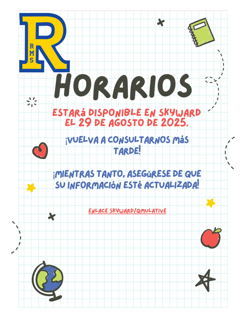 Cartel con información sobre los horarios